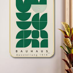 Aura White & Green Bauhaus Wooden Wall Art-picture-37