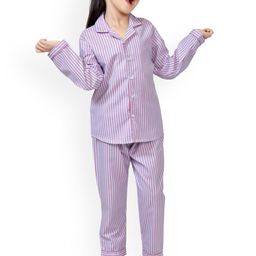 BAESD Girls Striped Shirt& Pyjamas Night Suits-picture-32