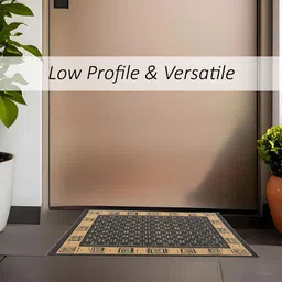 Kuber Industries 3-Pcs Grey & Beige Cross Tee Rectangular Anti-Skid Doormats image 2