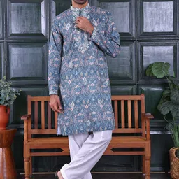 MANQ Men Embroidered Regular Sequinned Kurta with Salwar-picture-33