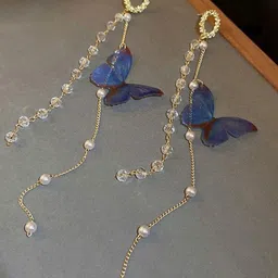 DIVASTRI Gold Plated Artificial Stones Studded & Beaded Quirky Drop Earrings-54