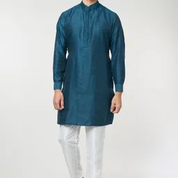 RNG Safawala Men Regular Thread Work Dupion Silk Kurta with Trousers image 5
