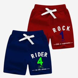 x2o Boys pack of 2 Typography Printed Shorts-image-73
