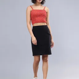 ENTELLUS Printed Sleeveless Crop Top & Skirt Co-Ords-picture-39