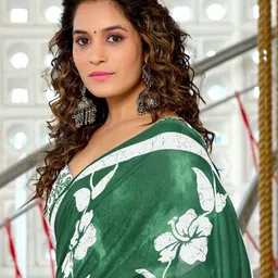 Pandadi Saree Woven Design Block Print Saree With Blouse Piece image 3