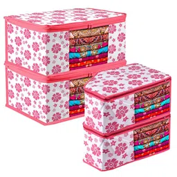 Kuber Industries Pink Set of 4 Regular Multi-Utility Organisers-39