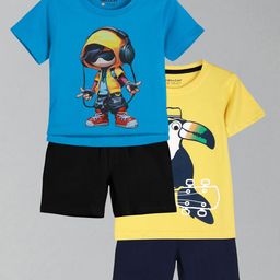 HELLCAT Boys Pack Of 2 Printed Round Neck T-Shirts With Shorts-image-75
