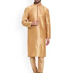 Sadree Men Solid Kurta with Churidar-image-61