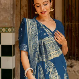 Subham Woven Design Zari Silk Blend Kanjeevaram Saree-image-11