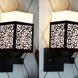 Gojeeva Black Wood Square Shaped Wall Lamp-picture-49