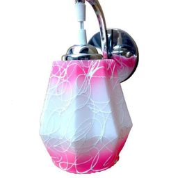 Somil Premium Designer Glass Wall / Night Lamp Elegant & Stylish Dcor Accent for Modern Interiors, color, Pink, White, Size:- 22.5 X 26.5 X 29 CM-image-90