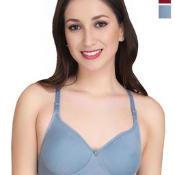 Liigne Pack Of 2 Solid full Coverage Lightly Padded Everyday Bra-73