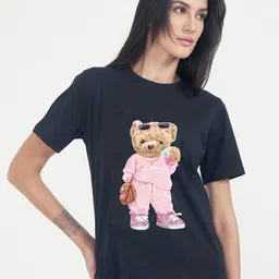 HAMSTER LONDON Graphic Printed Round Neck Pure Cotton T-shirt-image-39
