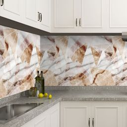 INDIAN ROYALS White & Pink PrintedMarble Design Kitchen Dcor Oil Proof Wallpaper-30