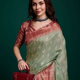 TASRIKA Geometric Printed Sequinned Saree-16