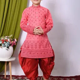Cae Boys Ethnic Motifs Embroidered Regular Sequinned Kurta with Patiala-3