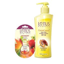 Lotus Herbals Set Of 2 Cocoacaress Daily Body Lotion - 250 ml & Strawberry Lip Balm - 5 g-14