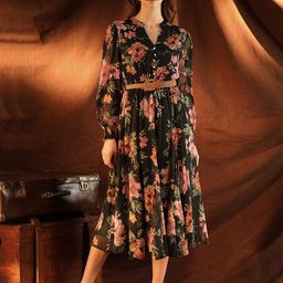 Kazo Harmony Midi Dress With Belt-image-45