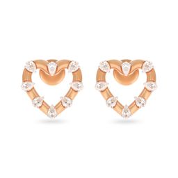 BHIMA 18K BIS Hallmark 750 PurityHeart Cut Diamond Stud Earrings-image-94