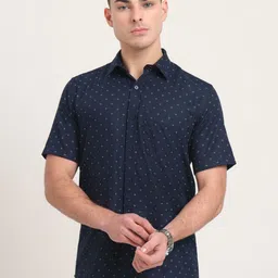 JADE BLUE Men Slim Fit Opaque Printed Casual Shirt-image-47