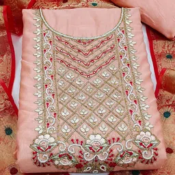 SAINOOR Embellished Semi-Stitched Dress Material-image-12