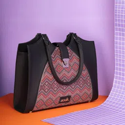 ZOUK Women Textured Structured Buckle Detail Shoulder Bag-59