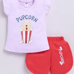 Nottie Planet Girls Printed T-shirt with Shorts-image-67
