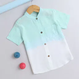 The Magic Wand Boys Comfort Fit Band Collar Dyed Casual Shirt-image-7