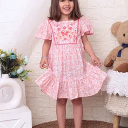 Nauti Nati Floral Flutter Sleeve Fit & Flare Dress-image-70