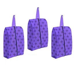 prettykrafts Purple & Black 3 Pieces Reusable Shoes Organisers-9
