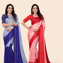 Moda Rapido Striped Satin Saree-43