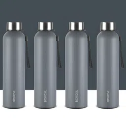 BOROSIL Grey & Black 4 Piece Stainless Steel Solid Water Bottle-image-12
