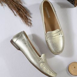 Overdrive Women Textured Leather Loafers-image-44