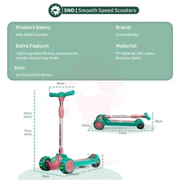 StarAndDaisy Kids Kick Scooter With LED Wheels & Music Foldable & Adjustable Handle Height image 3