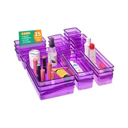 Aura Purple 25 Pieces Makeup Organisers-58