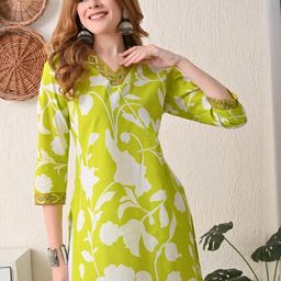 BKApparels Floral Embroidered Pure Cotton Thread Work Kurta-image-78