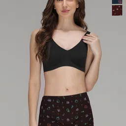 AMUL COMFY Pack Of 3 Women Printed Anti Microbial Cotton Boy Shorts Briefs-image-87