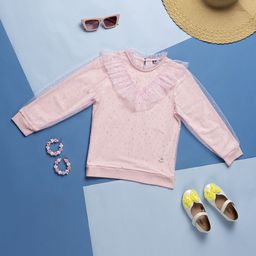 Purple United Kids Girls Round Neck Pullover Cotton Sweatshirt-image-41