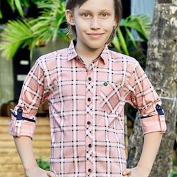 MashUp Boys Classic Opaque Checked Casual Shirt-image-41