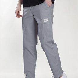 THE BEETEL HOUSE Men Relaxed Straight Leg Easy Wash Cargos Trousers-picture-39