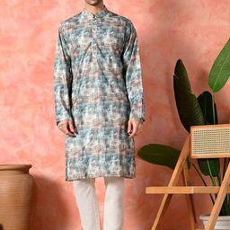 7 GEN Men Printed Regular Kurta with Pyjamas-image-73