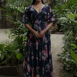 anayna Women Floral Printed Fit & Flare Ethnic Dress-image-53