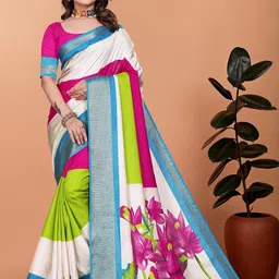 VS MALL Pink Art Silk Sarees-image-44