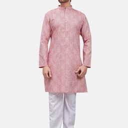 Studio Shringaar Geometric Printed Cotton Mandarin Collar Straight Kurta-image-80