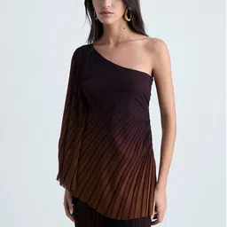 MANGO Ombre Accordion Pleated Asymmetric Top-picture-56