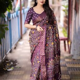 DIVASTRI Floral Zari Silk Blend Saree-picture-10