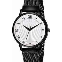 CSAMON Women Patterned Bracelet Style Straps Analogue Watch Csamon_16 black Silver Dial-image-8