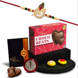 DeoDap Rakhi with Silver coin, Roli-chawal, Choclate and Greeting card-image-51