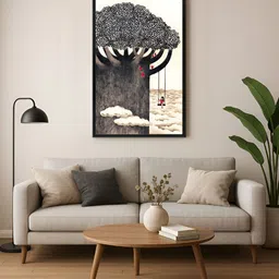 999Store Grey & Black Floral and Botanical Canvas Wall Art-image-4