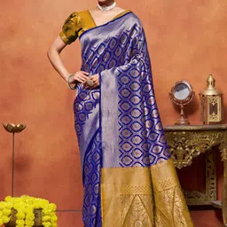 KALINI Ethnic Motifs Zari Traditional Banarasi Saree-picture-18